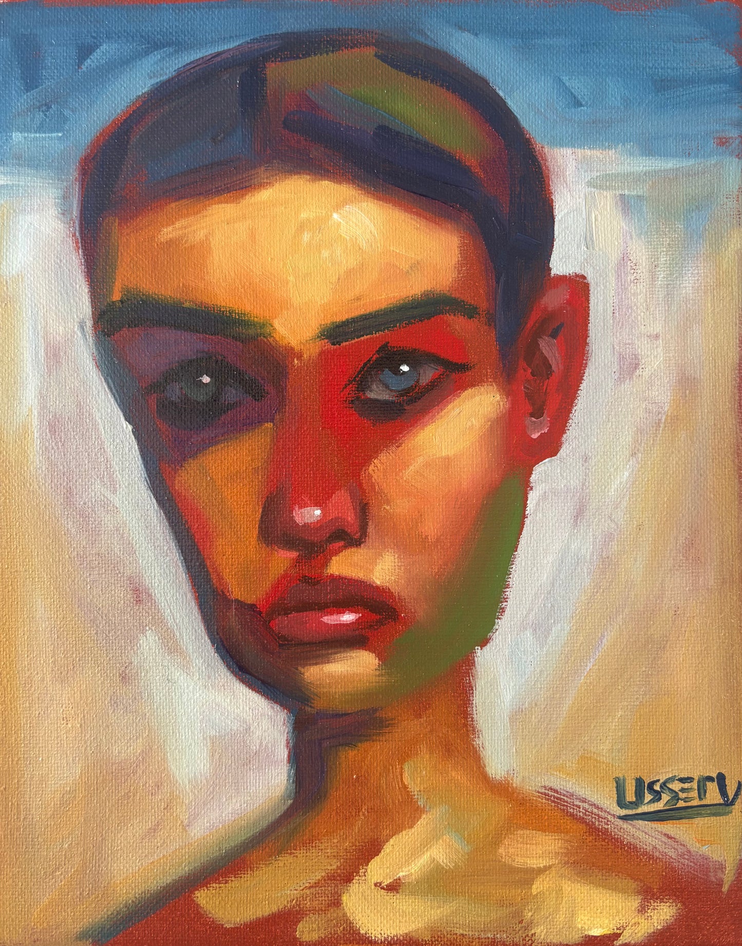 “Beginnings of a Realignment Moonwalk” oil 8x10 stretched canvas