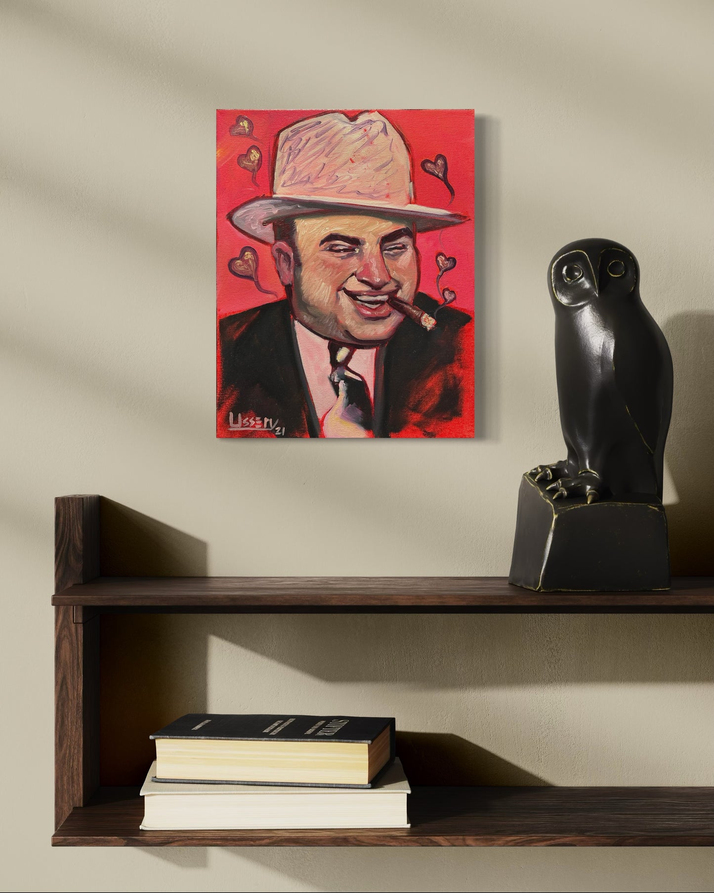 Capone – Original Oil Painting | 11” x 14” | Gangster Portrait | Film Noir Decor | FREE Shipping