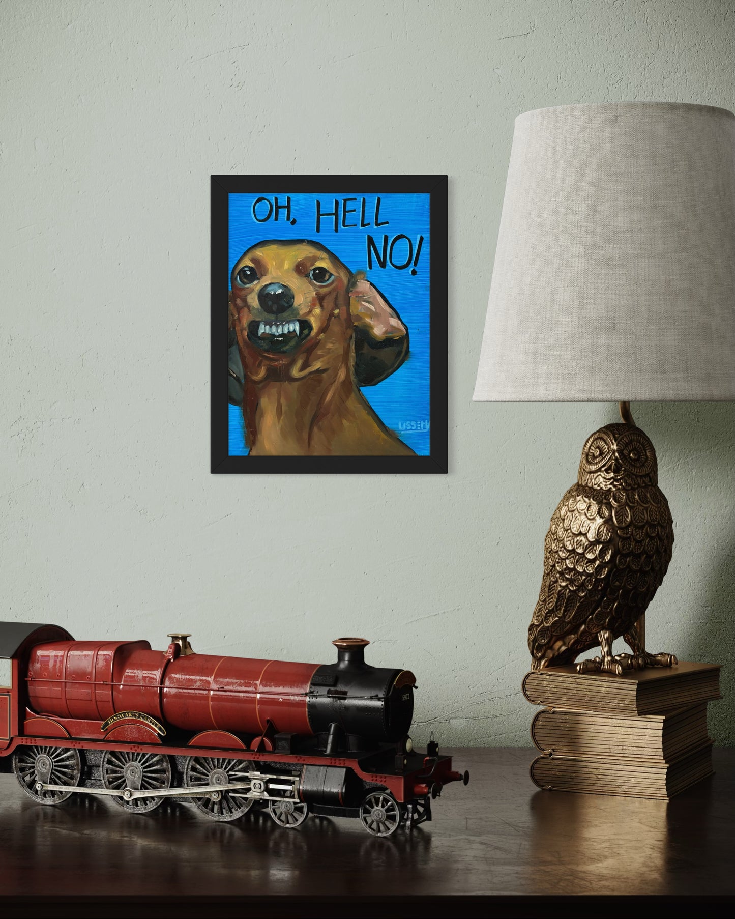 Oh, Hell No! – Original Dachshund Oil Painting (8”x10” on Panel)