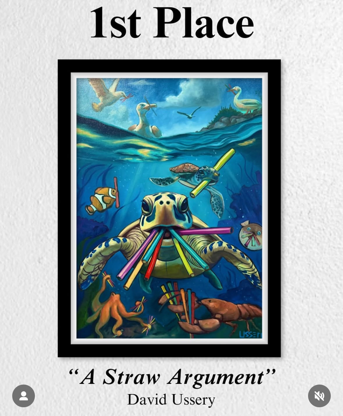 “A Straw Argument” oil 30x40 canvas