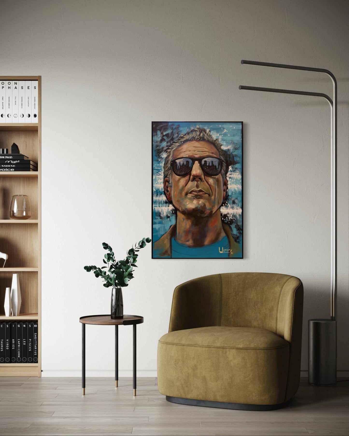 Anthony Bourdain Original Oil Painting – 24x36” by David Ussery | Framed, Varnished, Ready to Hang + Free Shipping - David Ussery