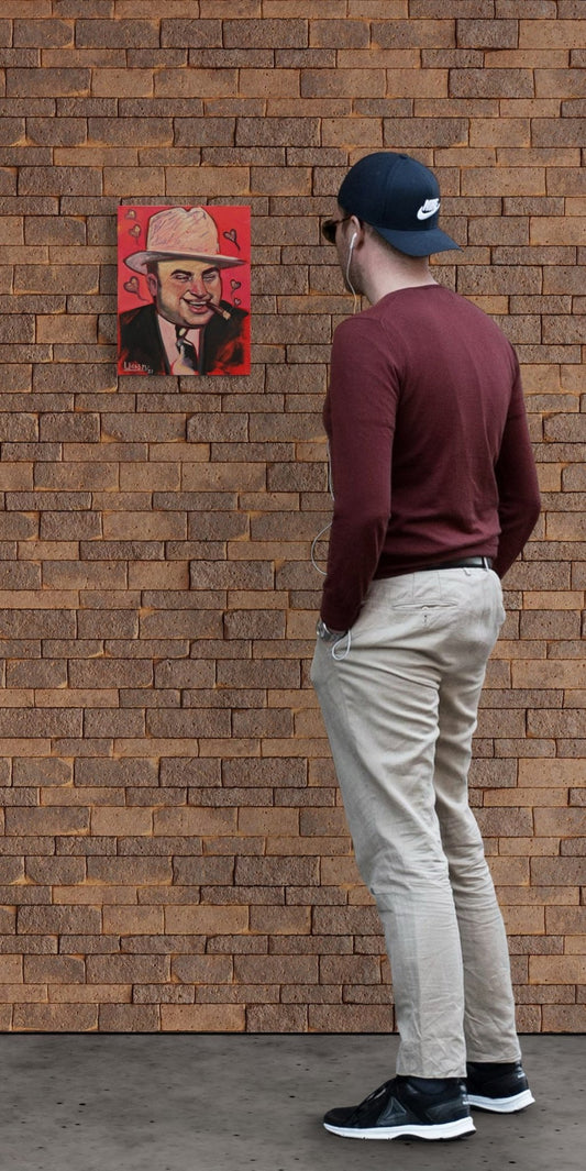 Capone – Original Oil Painting | 11” x 14” | Gangster Portrait | Film Noir Decor | FREE Shipping - David Ussery