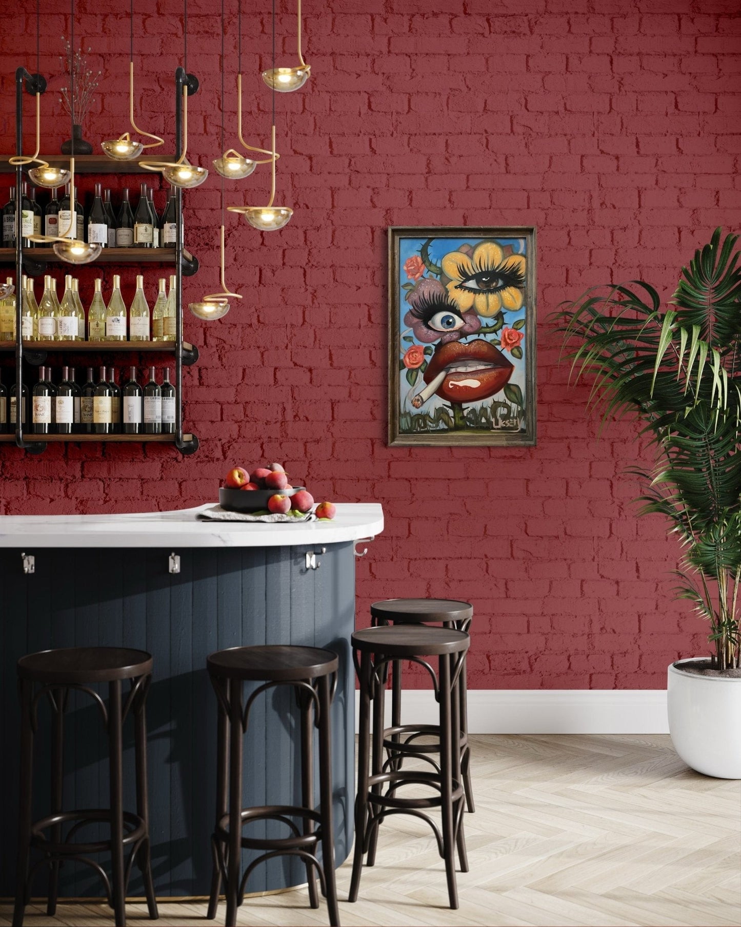 Floral Fusion oil 24x36 Panel, Framed - David Ussery