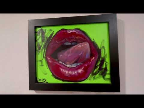 Lip Service oil 8x10 framed