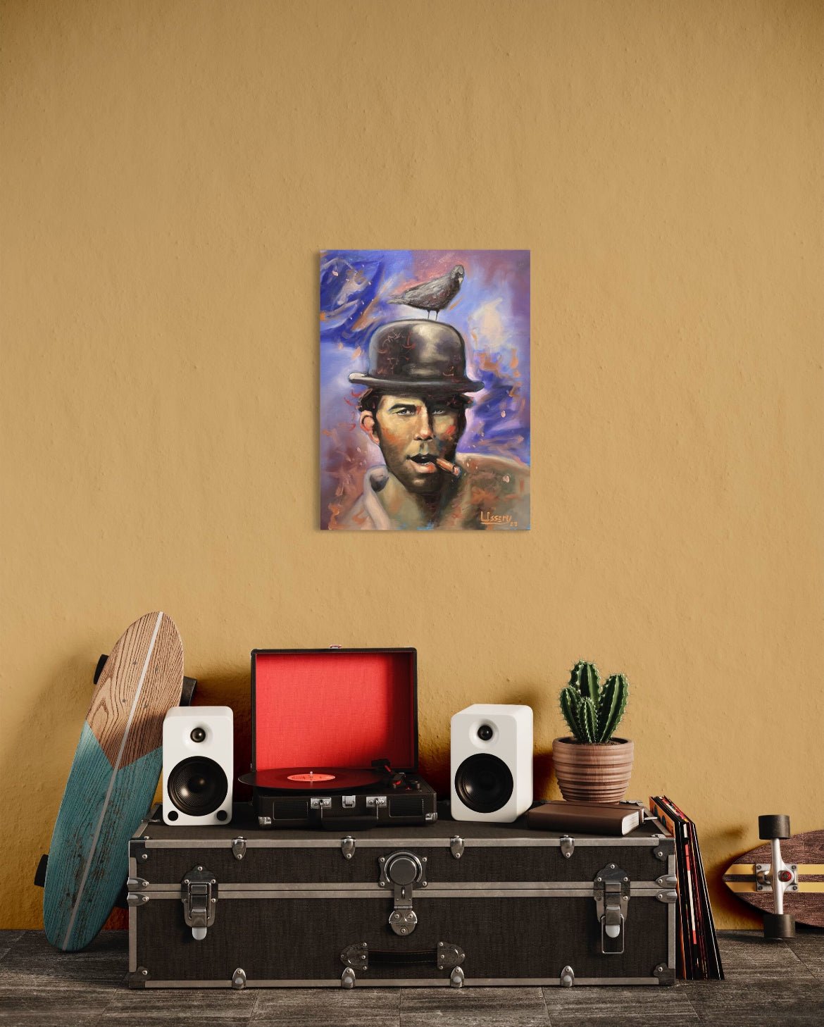 “Waits for it” A portrait of Tom Waits oil 18x24 - David Ussery