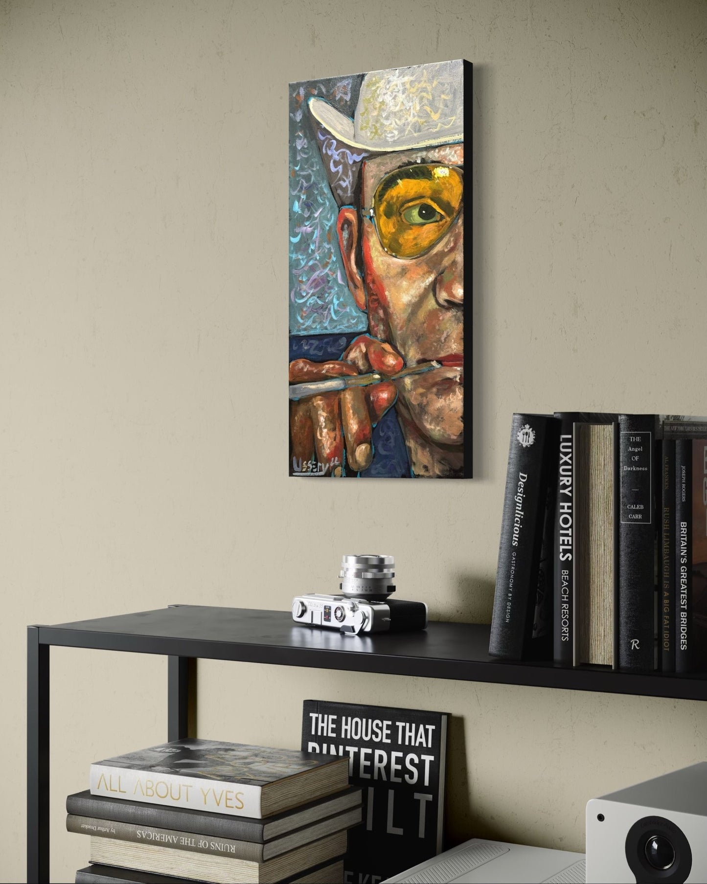 “Wow! What a Ride!” – Original Hunter S. Thompson Portrait (10” x 20”) - David Ussery