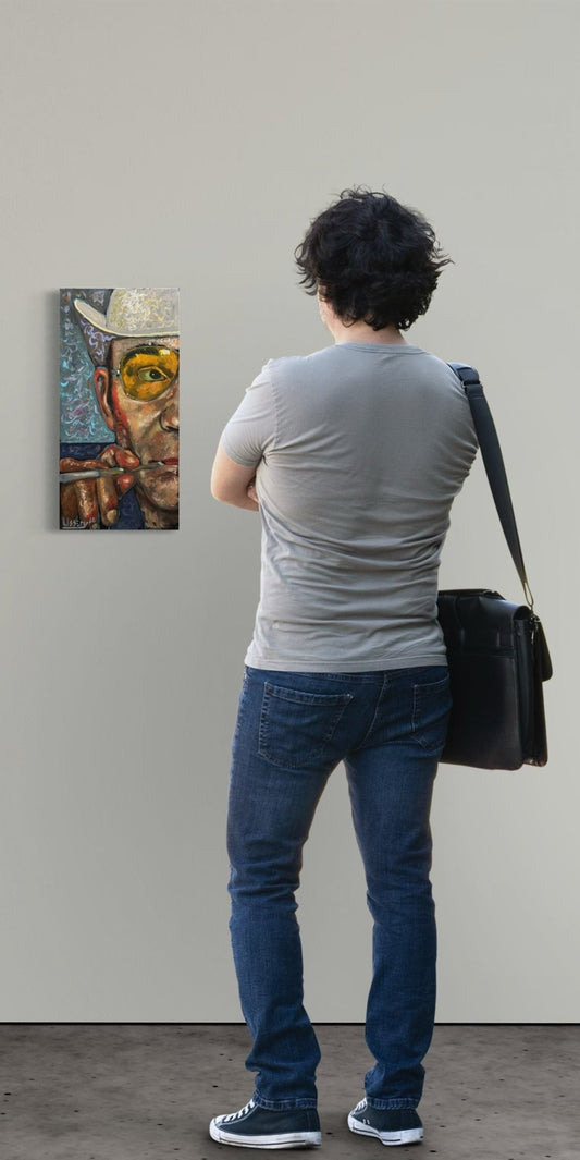 “Wow! What a Ride!” – Original Hunter S. Thompson Portrait (10” x 20”) - David Ussery