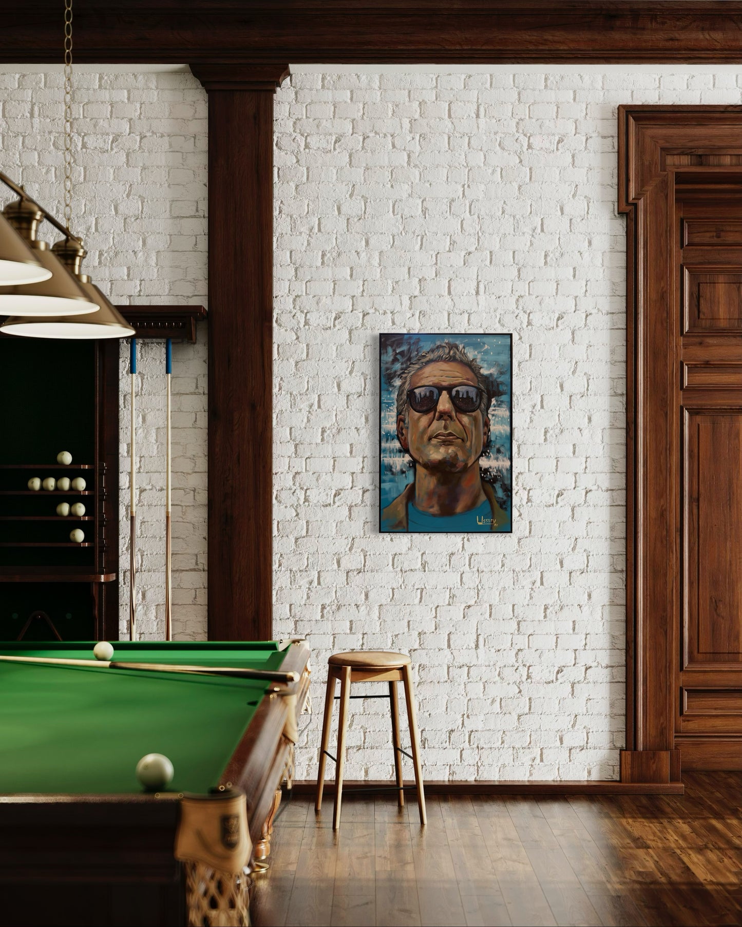Anthony Bourdain Original Oil Painting – 24x36” by David Ussery | Framed, Varnished, Ready to Hang + Free Shipping