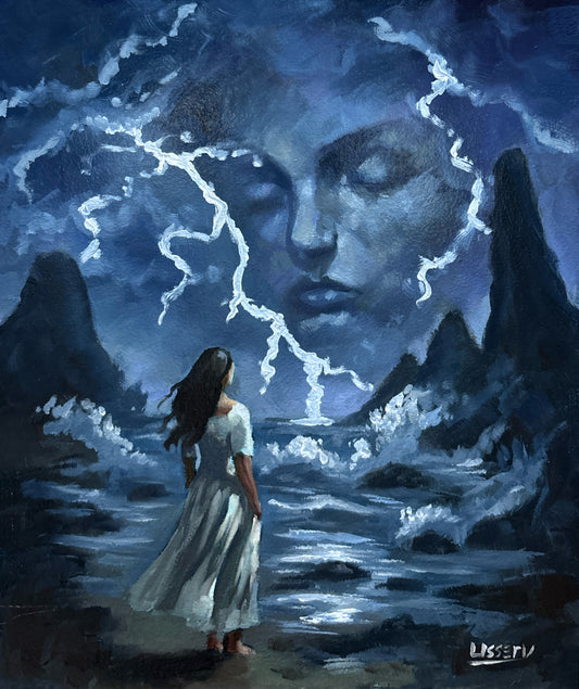 Daughter of Lightning – Original Oil Painting on 8x10 Panel | Free Shipping + COA