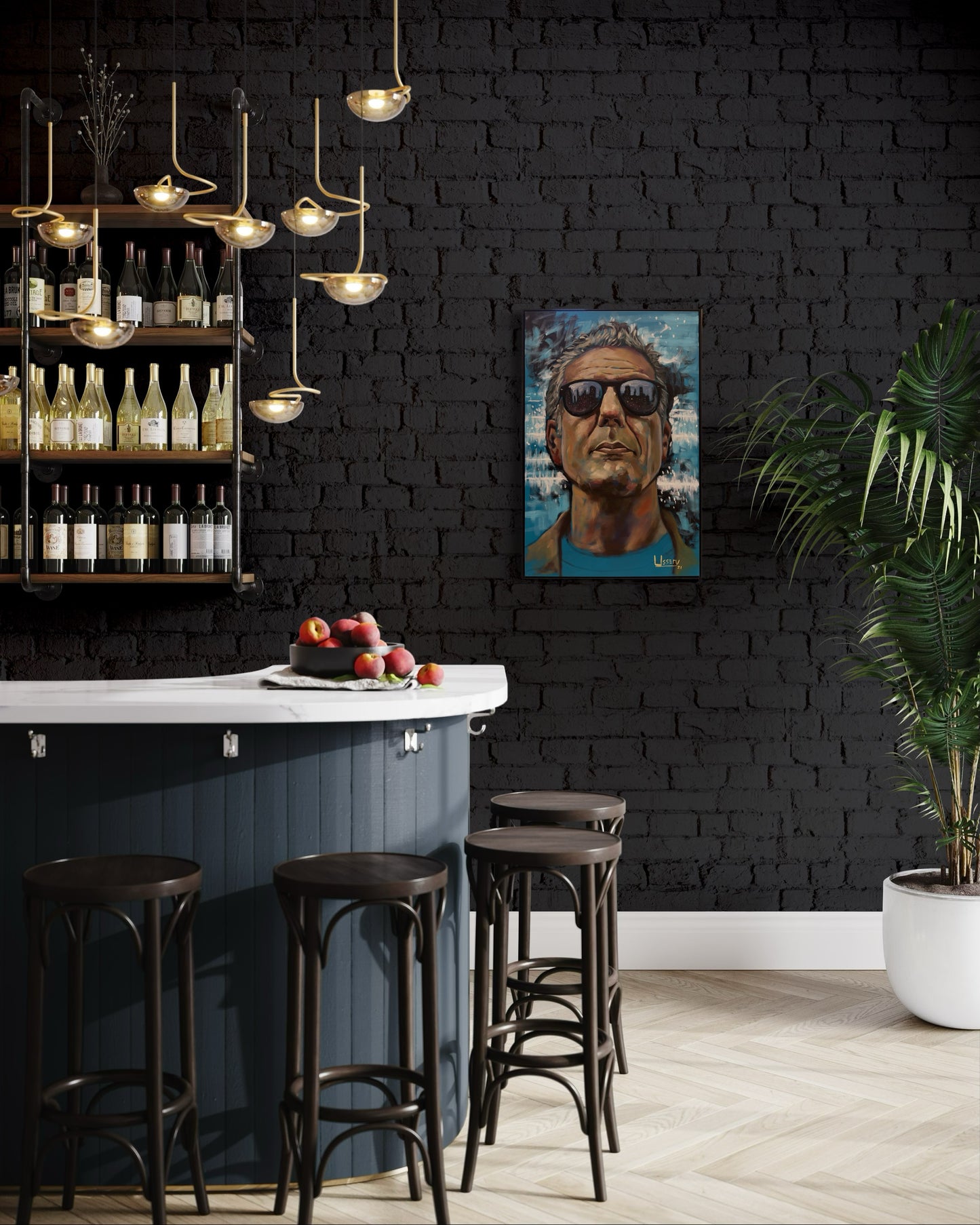 Anthony Bourdain Original Oil Painting – 24x36” by David Ussery | Framed, Varnished, Ready to Hang + Free Shipping