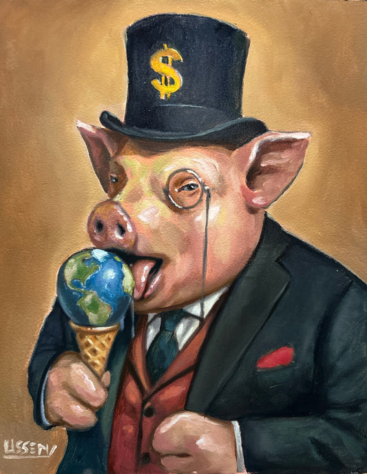 Sir Snoutsworth’s Sweet Tooth – Original Oil Painting by David Ussery
8x10 inches | Oil on Panel | Varnished | Includes COA | Free Shipping (USA) | Unframed