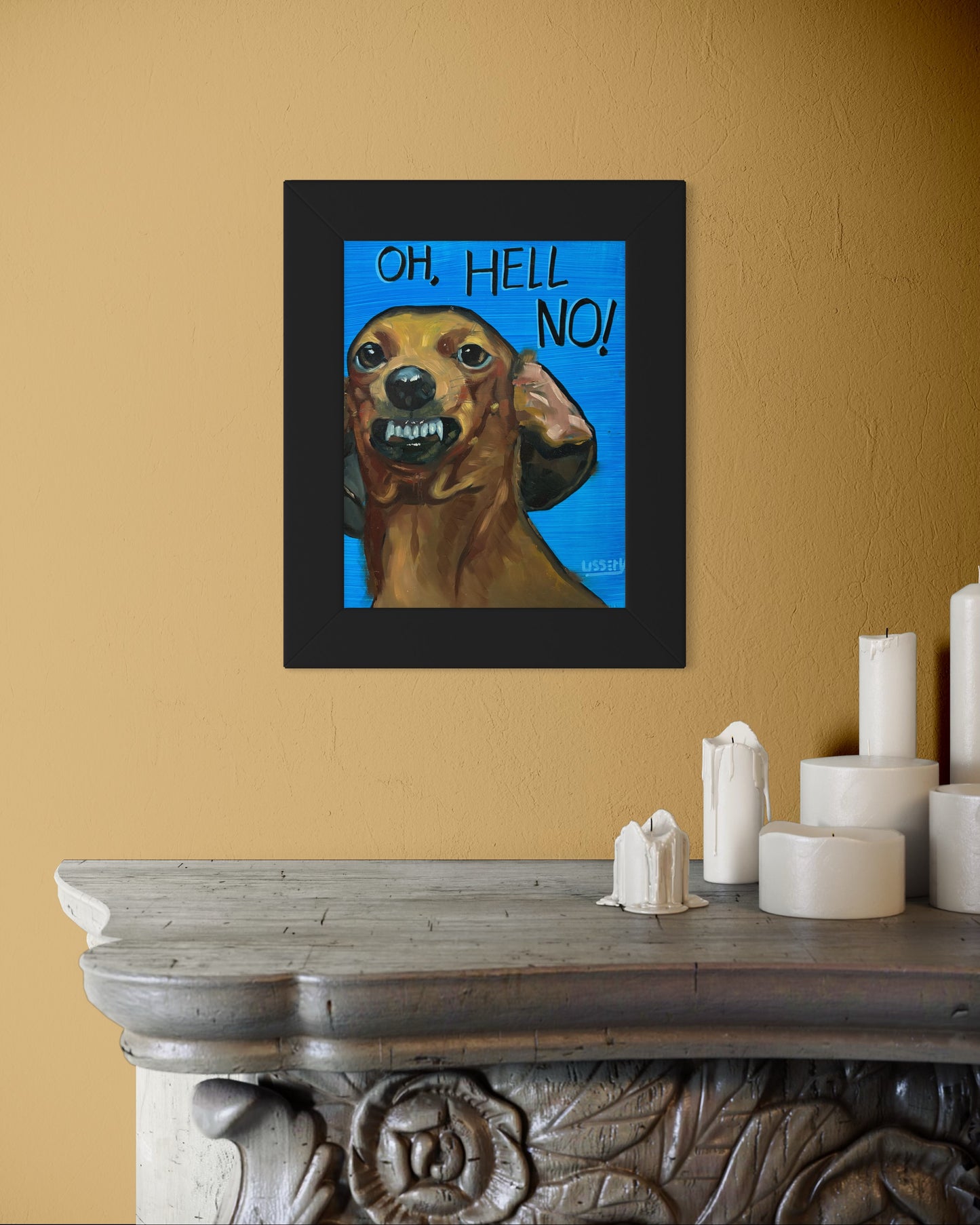 Oh, Hell No! – Original Dachshund Oil Painting (8”x10” on Panel)