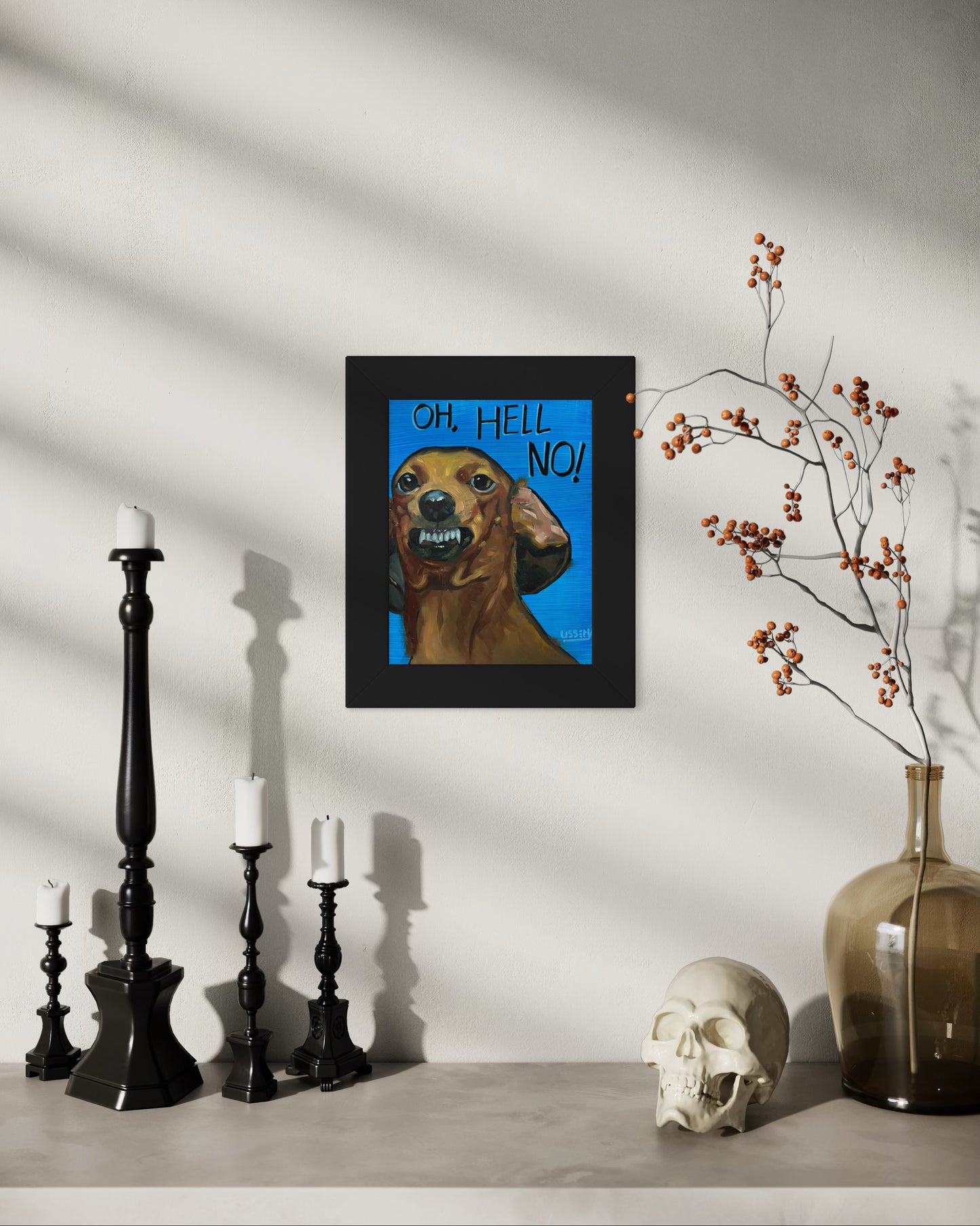 Oh, Hell No! – Original Dachshund Oil Painting (8”x10” on Panel)