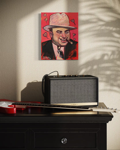 Capone – Original Oil Painting | 11” x 14” | Gangster Portrait | Film Noir Decor | FREE Shipping
