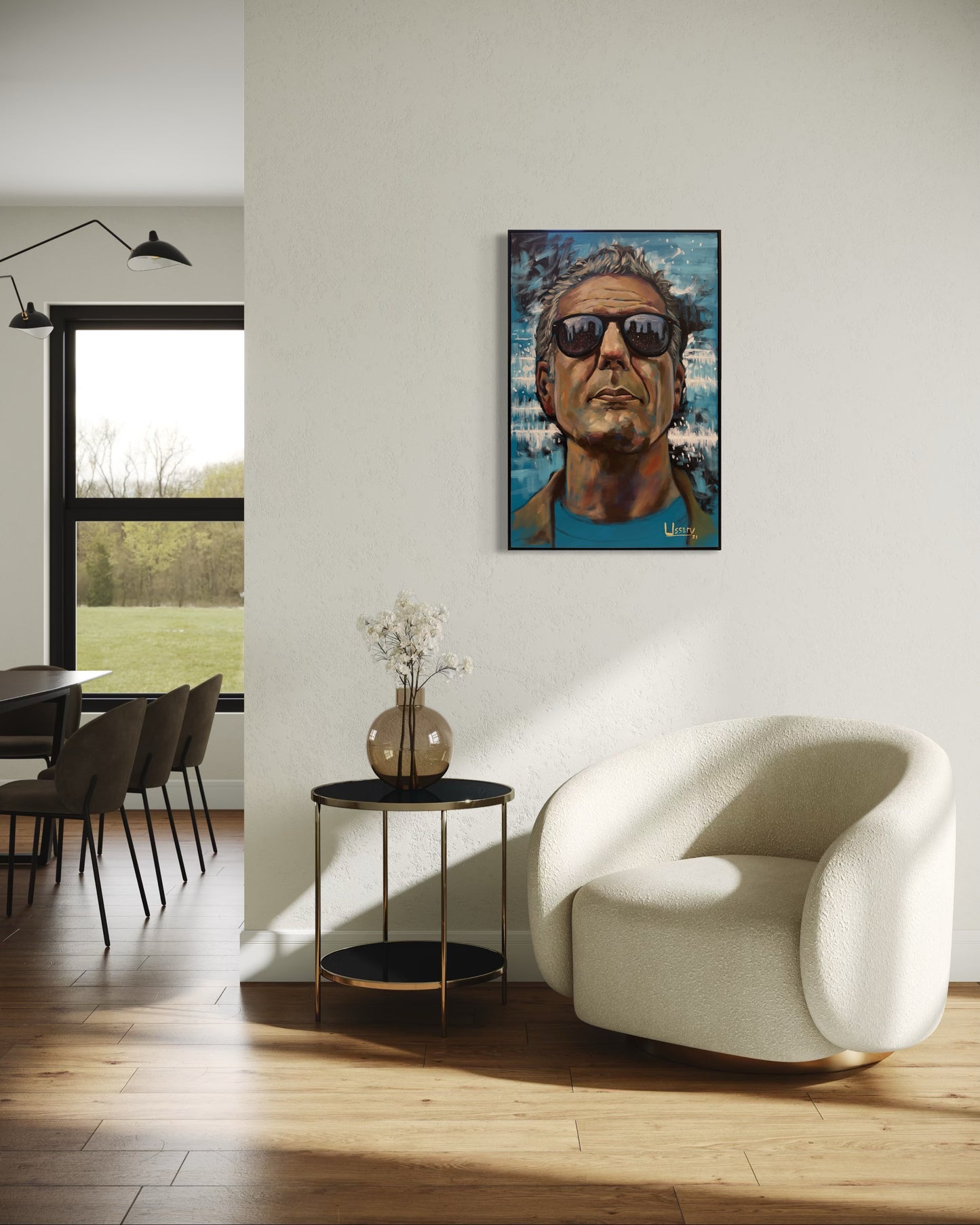 Anthony Bourdain Original Oil Painting – 24x36” by David Ussery | Framed, Varnished, Ready to Hang + Free Shipping