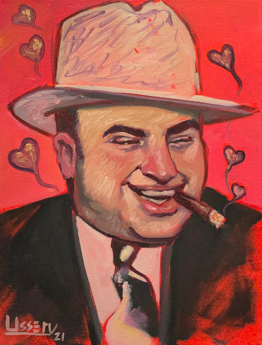 “Al Capone” oil on 11x14 canvas