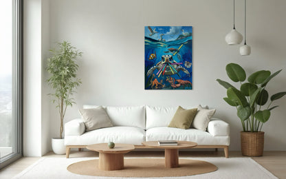 “A Straw Argument” oil 30x40 canvas