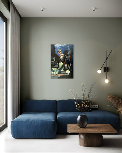 “A Fish Story” oil 24x36 wraped canvas - David Ussery