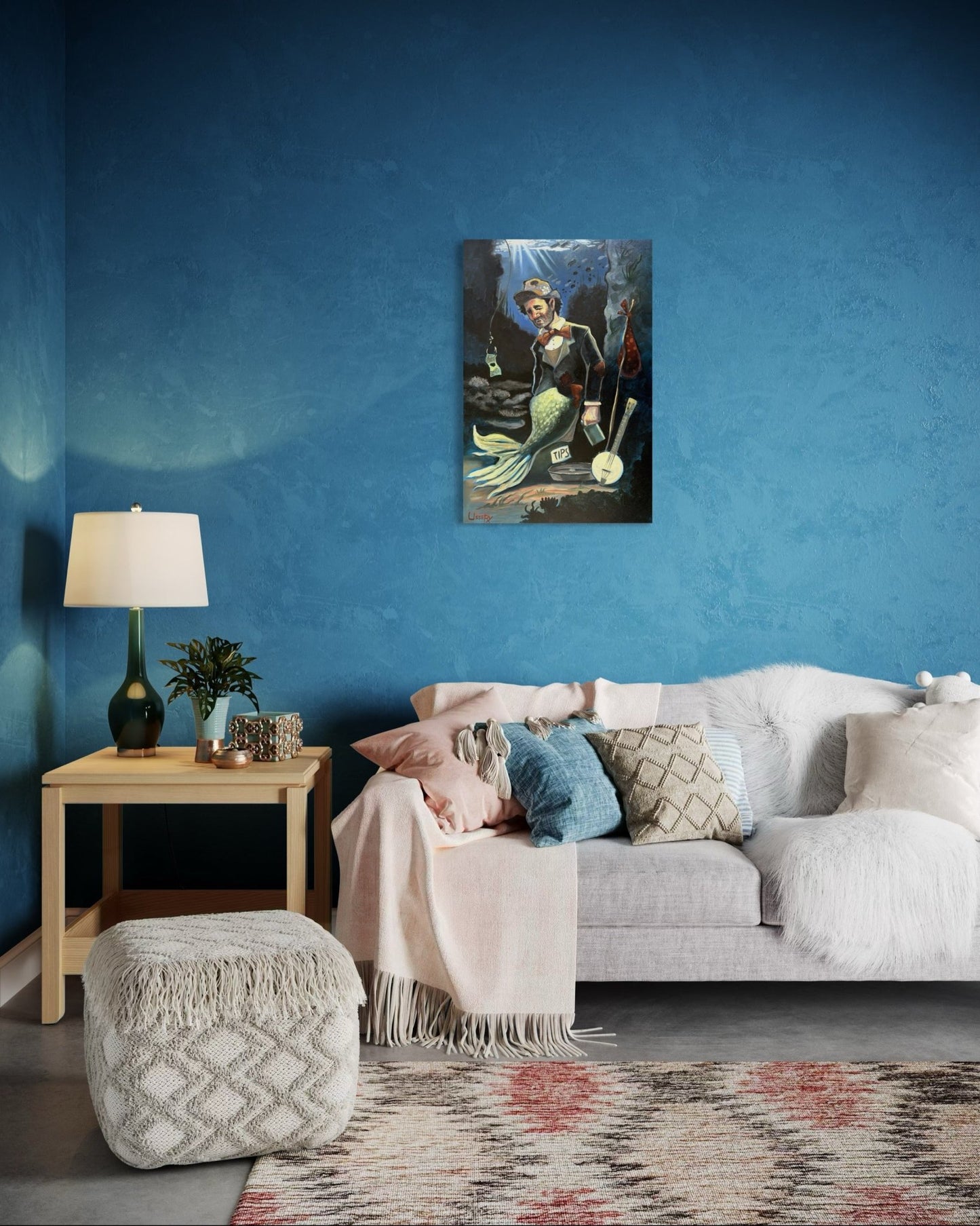 “A Fish Story” oil 24x36 wraped canvas - David Ussery