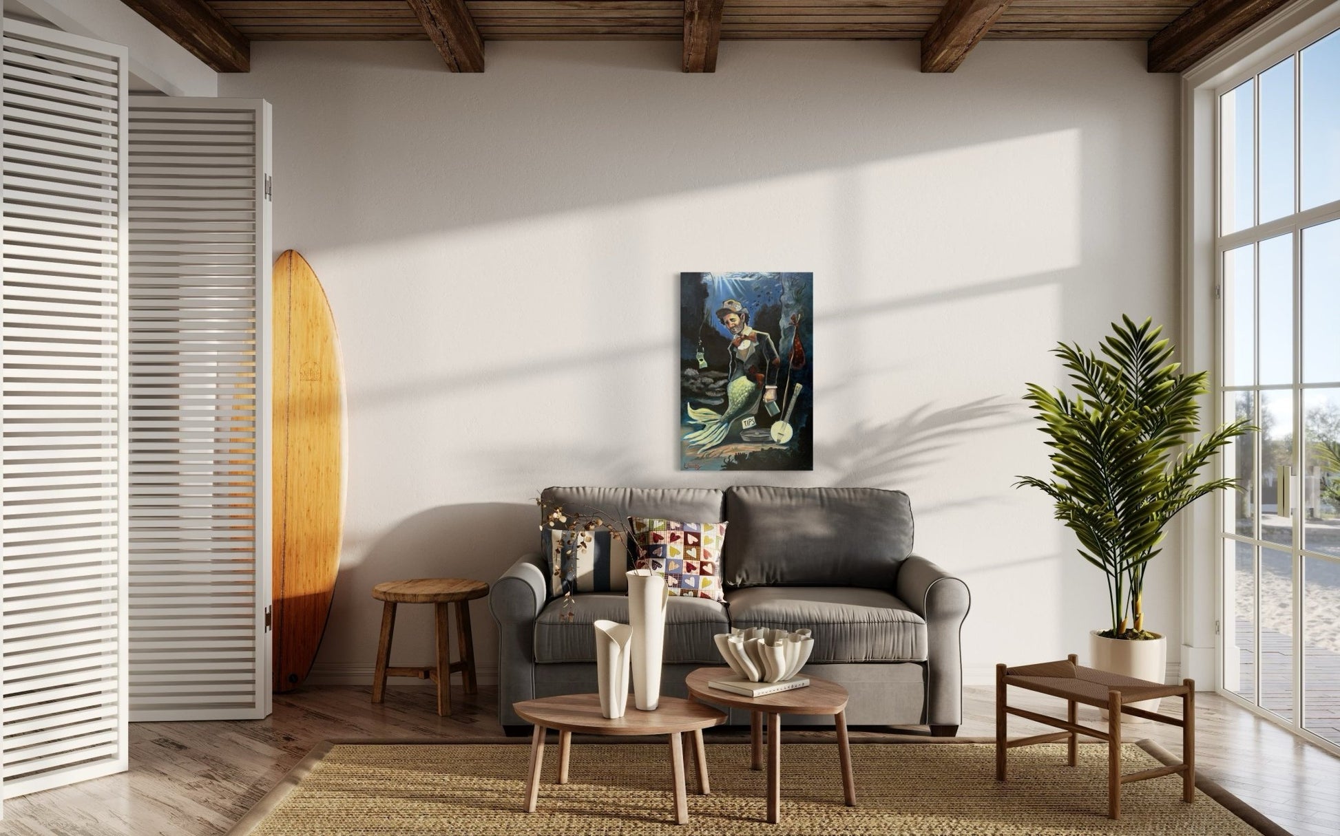 “A Fish Story” oil 24x36 wraped canvas - David Ussery