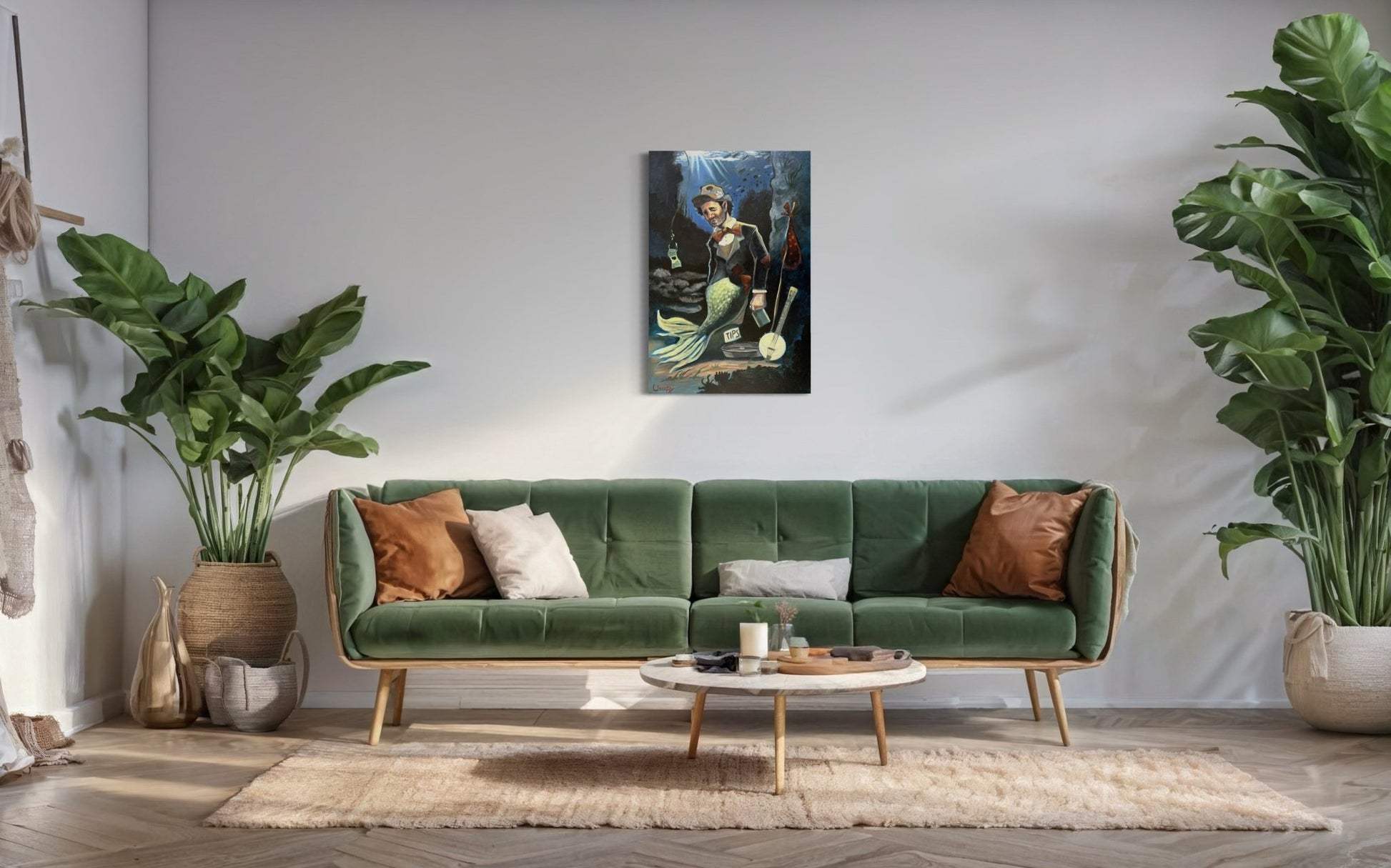 “A Fish Story” oil 24x36 wraped canvas - David Ussery