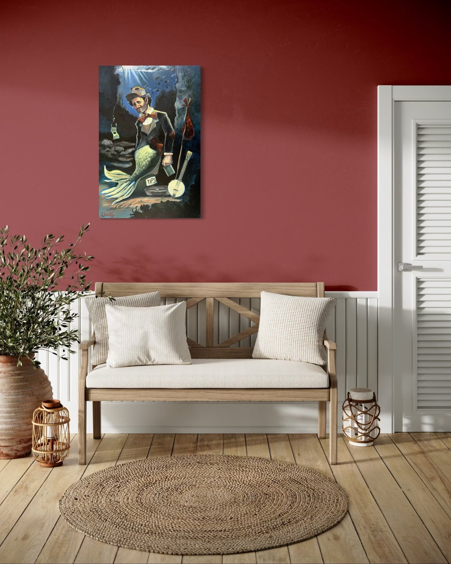 “A Fish Story” oil 24x36 wraped canvas - David Ussery