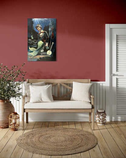 “A Fish Story” oil 24x36 wraped canvas - David Ussery