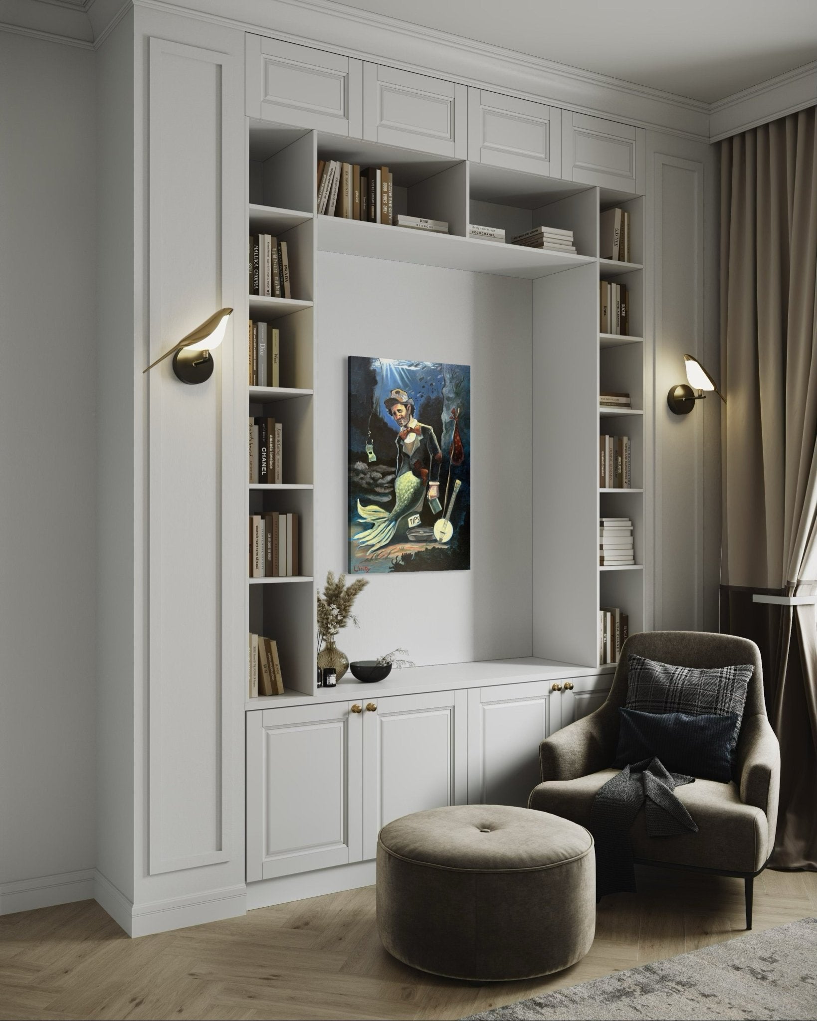 “A Fish Story” oil 24x36 wraped canvas - David Ussery