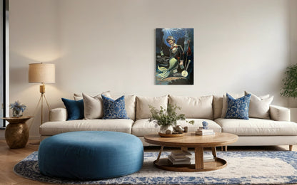 “A Fish Story” oil 24x36 wraped canvas - David Ussery