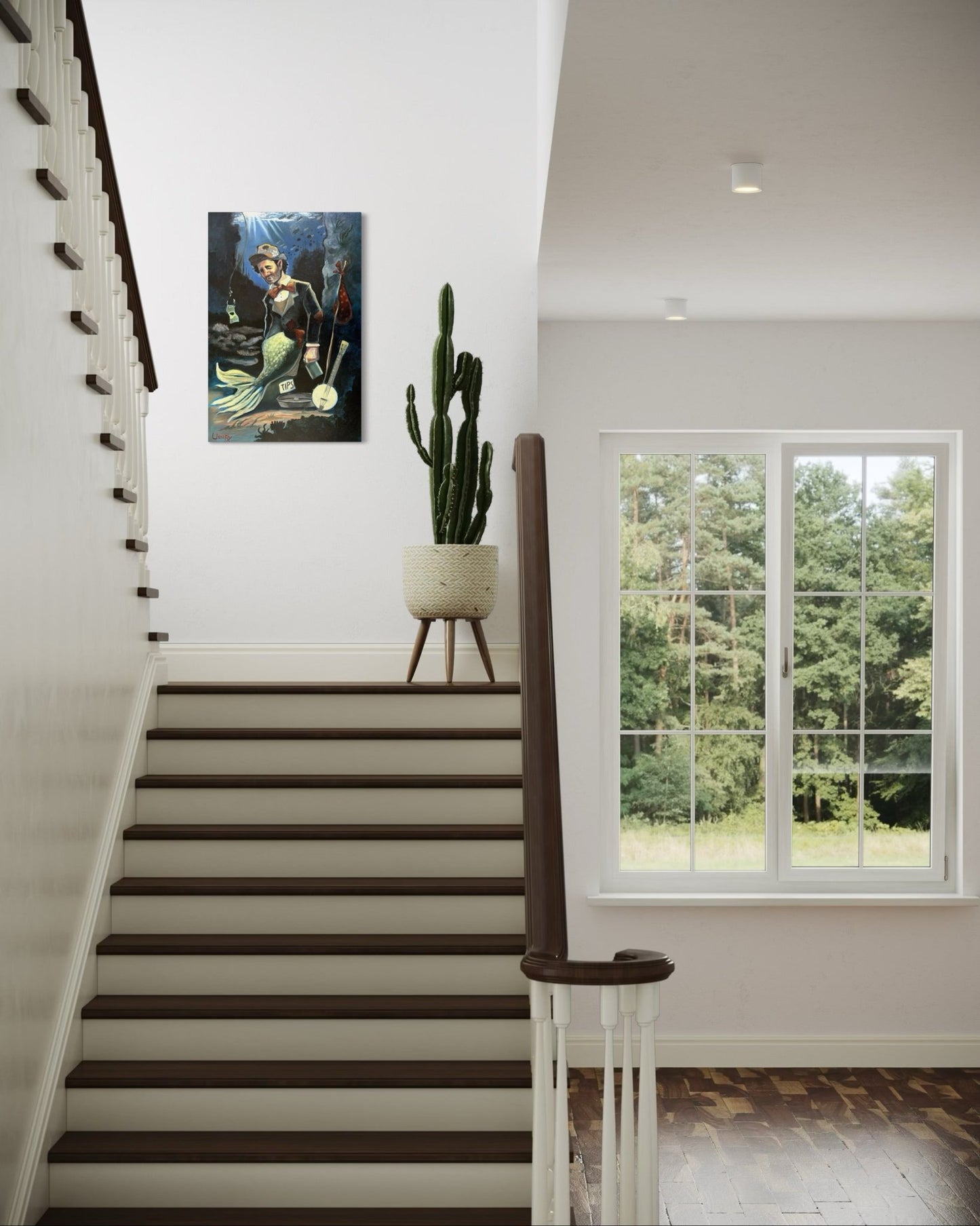 “A Fish Story” oil 24x36 wraped canvas - David Ussery