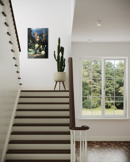 “A Fish Story” oil 24x36 wraped canvas - David Ussery