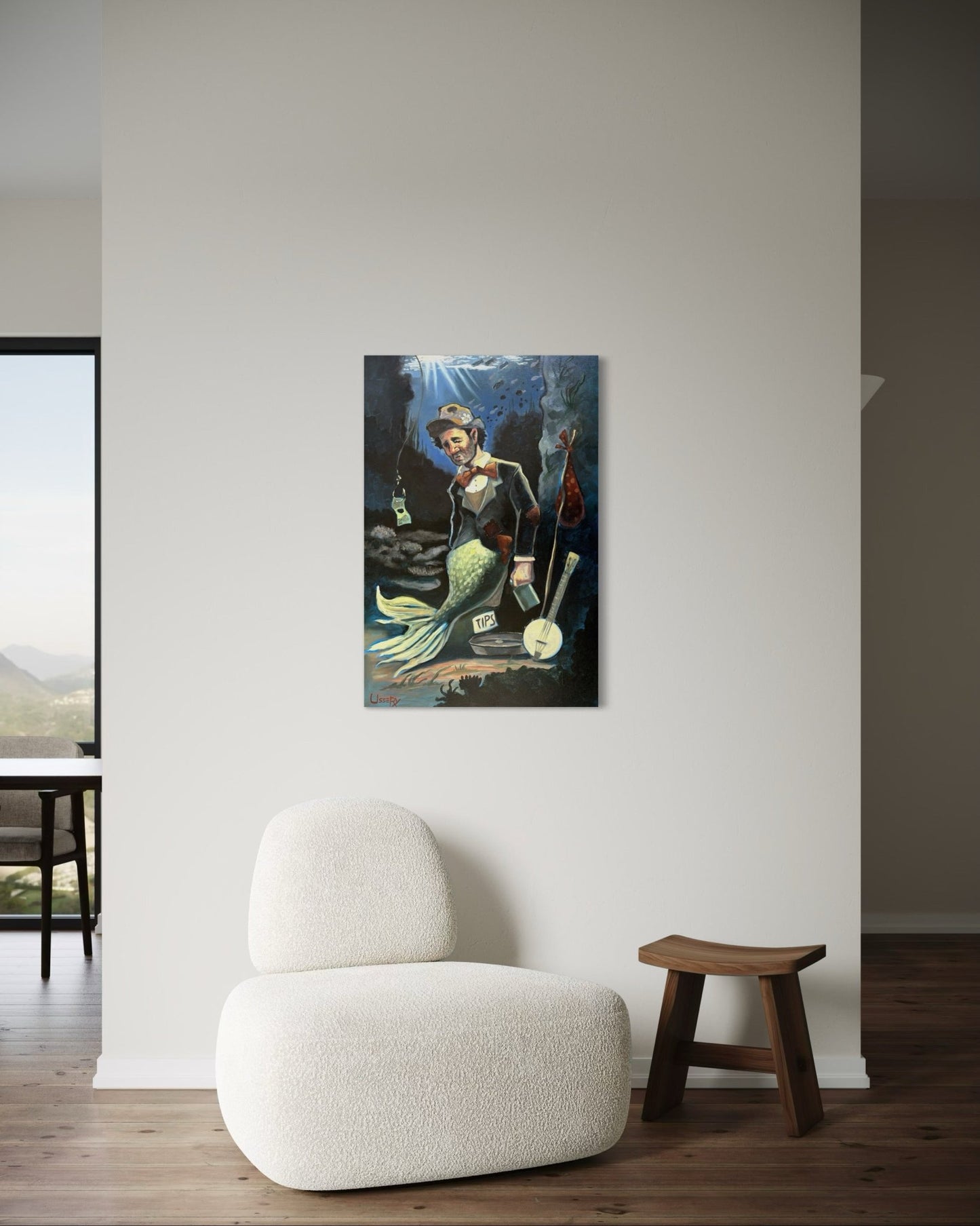 “A Fish Story” oil 24x36 wraped canvas - David Ussery