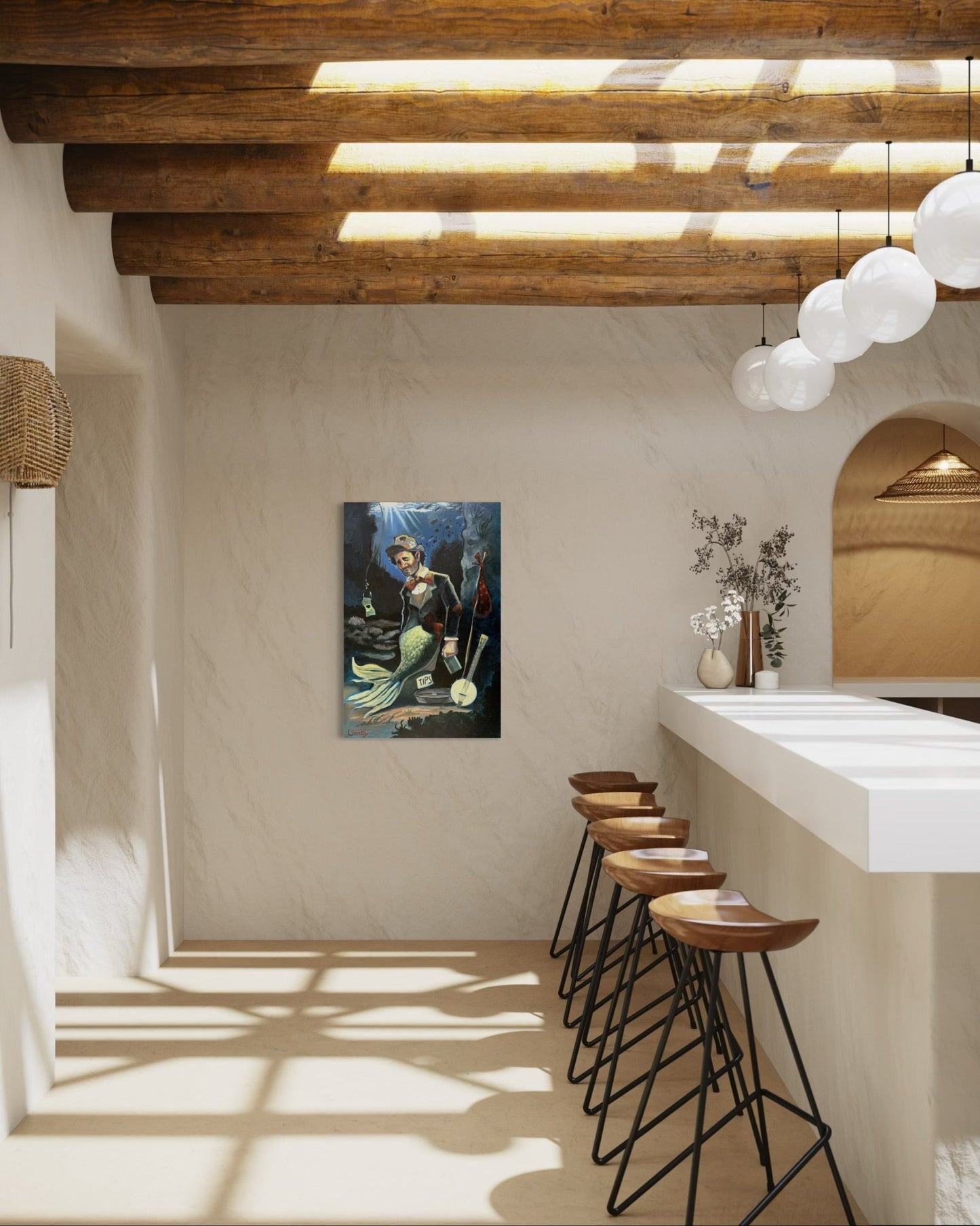 “A Fish Story” oil 24x36 wraped canvas - David Ussery