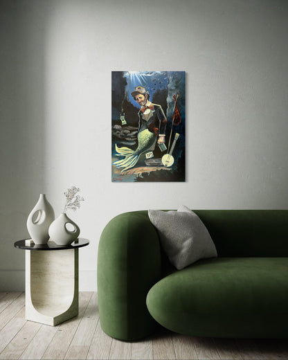 “A Fish Story” oil 24x36 wraped canvas - David Ussery