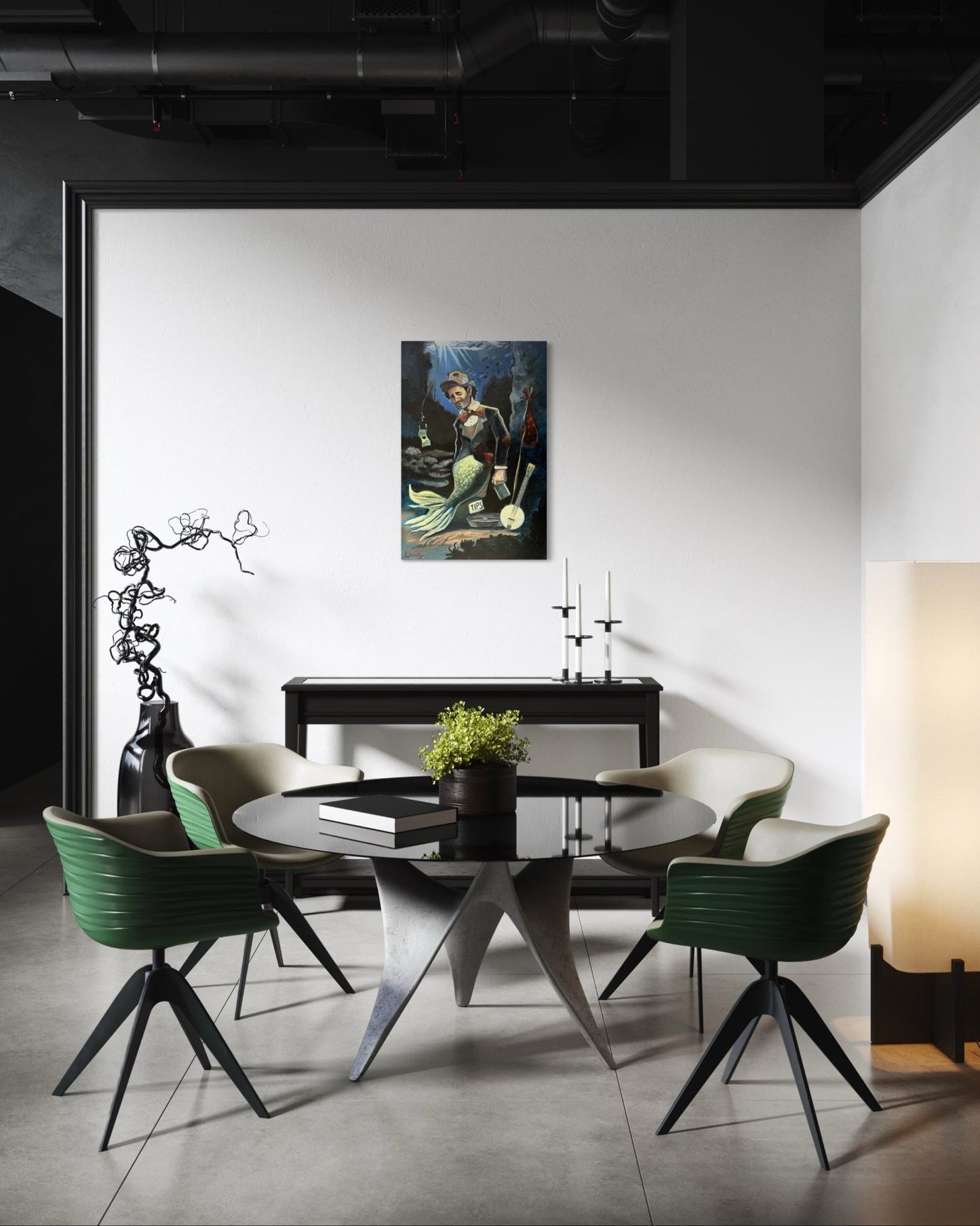 “A Fish Story” oil 24x36 wraped canvas - David Ussery