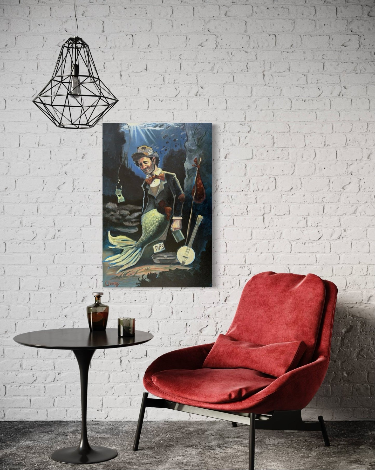 “A Fish Story” oil 24x36 wraped canvas - David Ussery