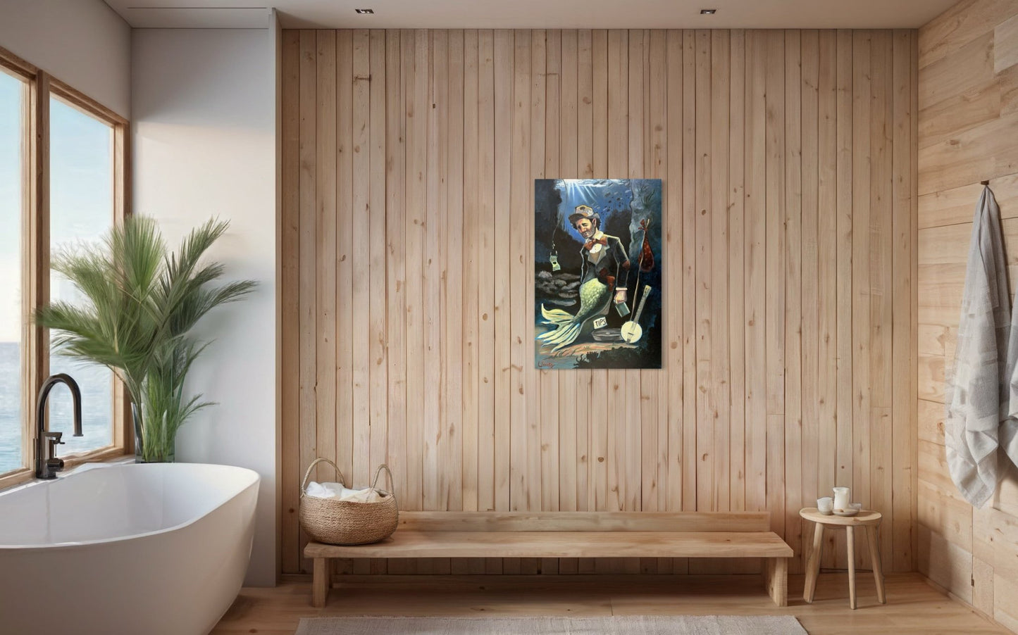 “A Fish Story” oil 24x36 wraped canvas - David Ussery