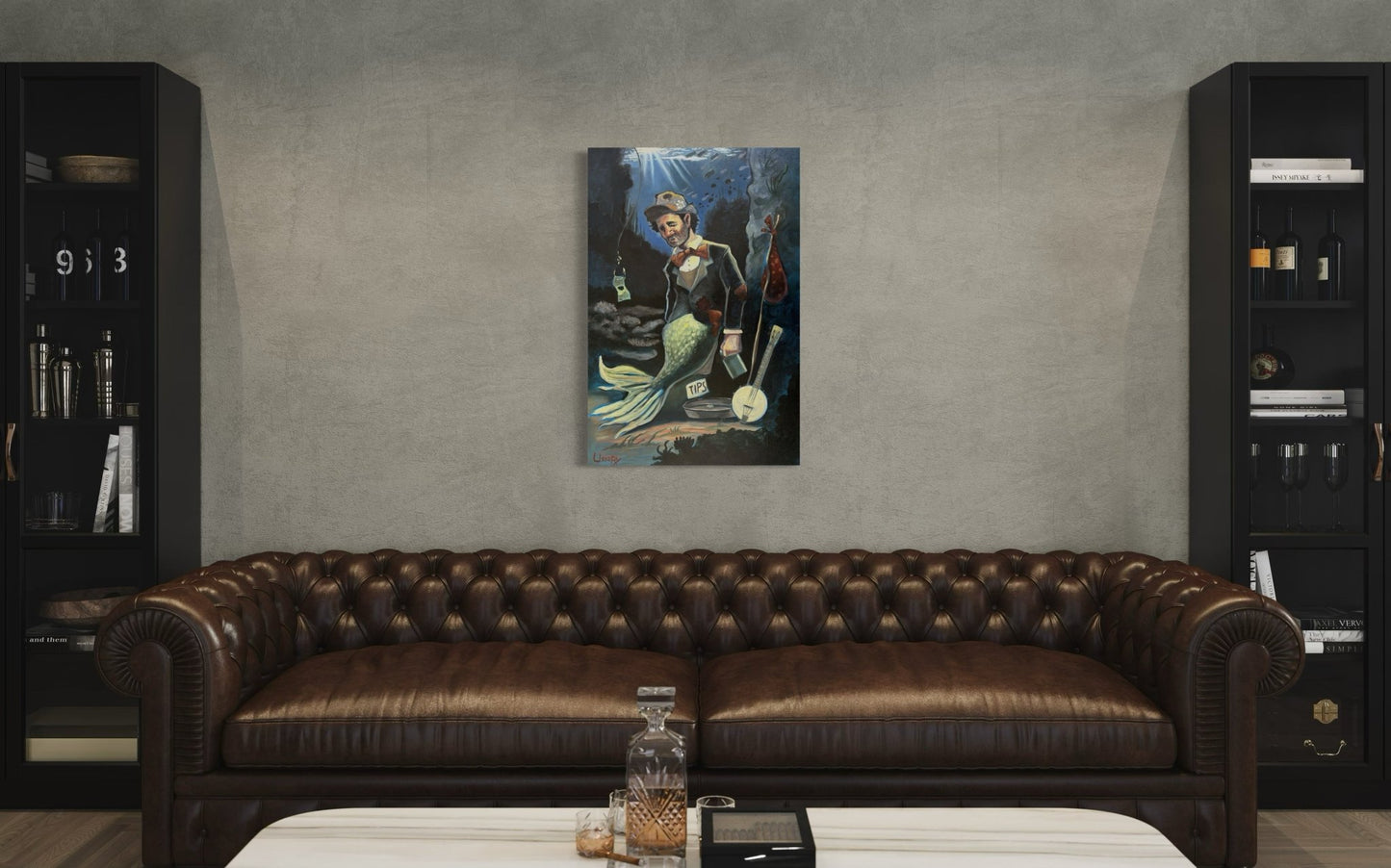 “A Fish Story” oil 24x36 wraped canvas - David Ussery