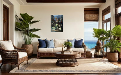 “A Fish Story” oil 24x36 wraped canvas - David Ussery