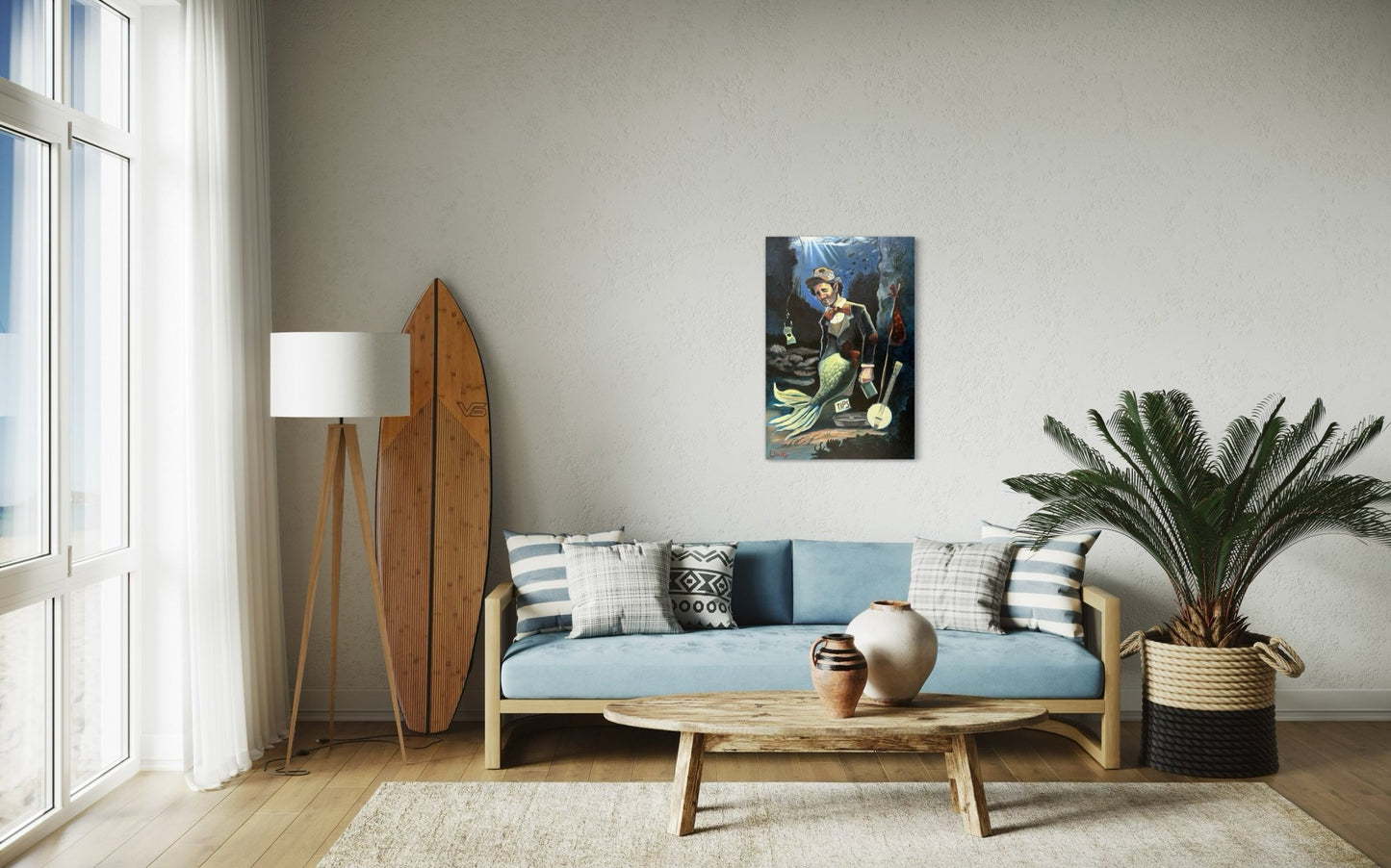 “A Fish Story” oil 24x36 wraped canvas - David Ussery