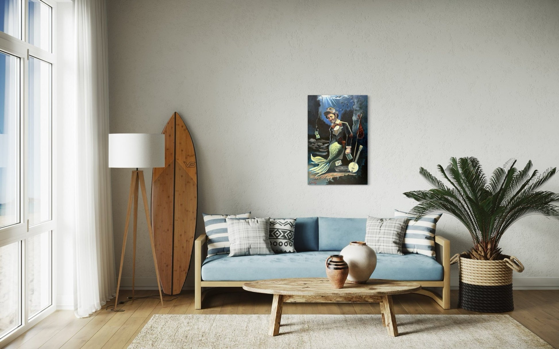 “A Fish Story” oil 24x36 wraped canvas - David Ussery