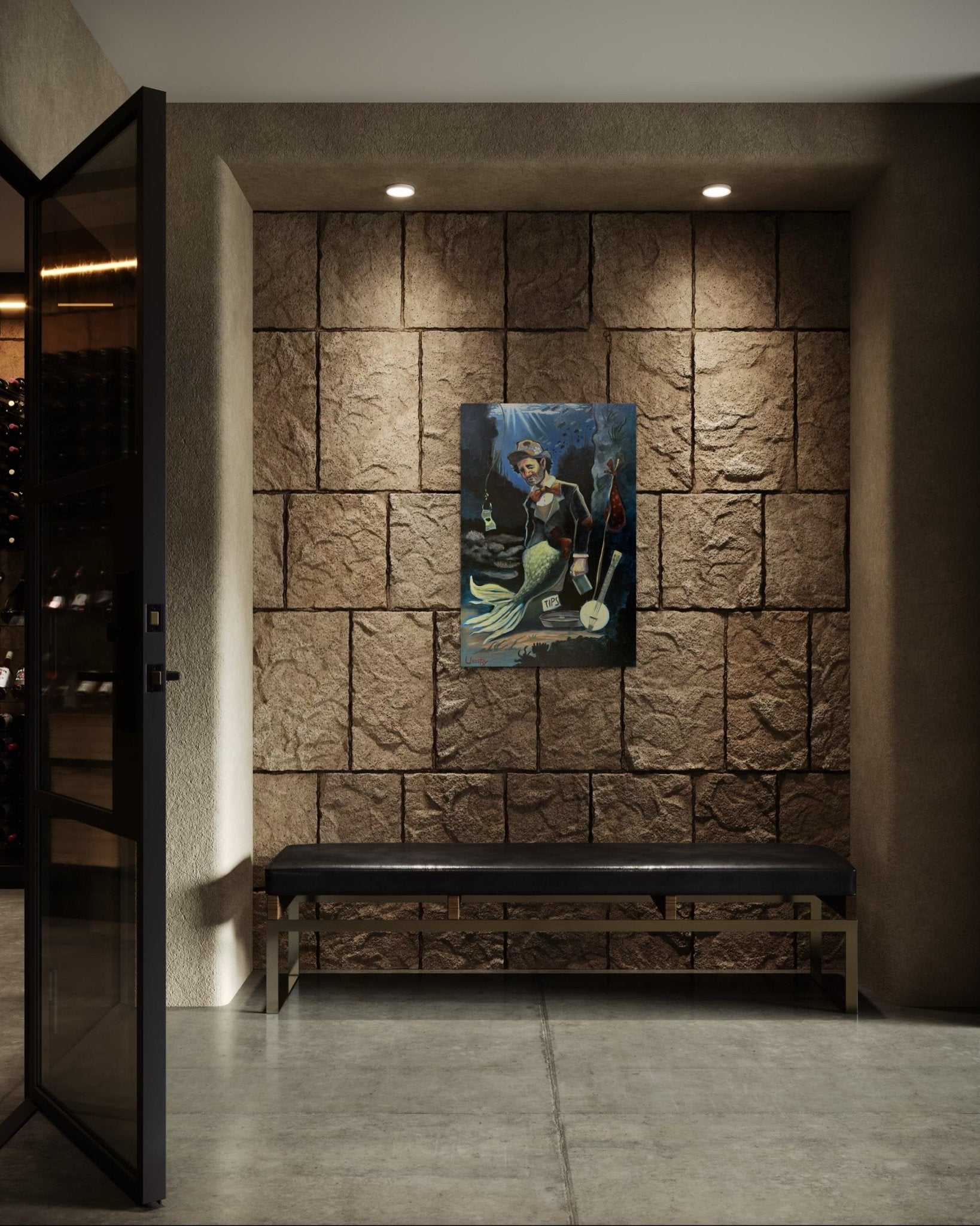 “A Fish Story” oil 24x36 wraped canvas - David Ussery