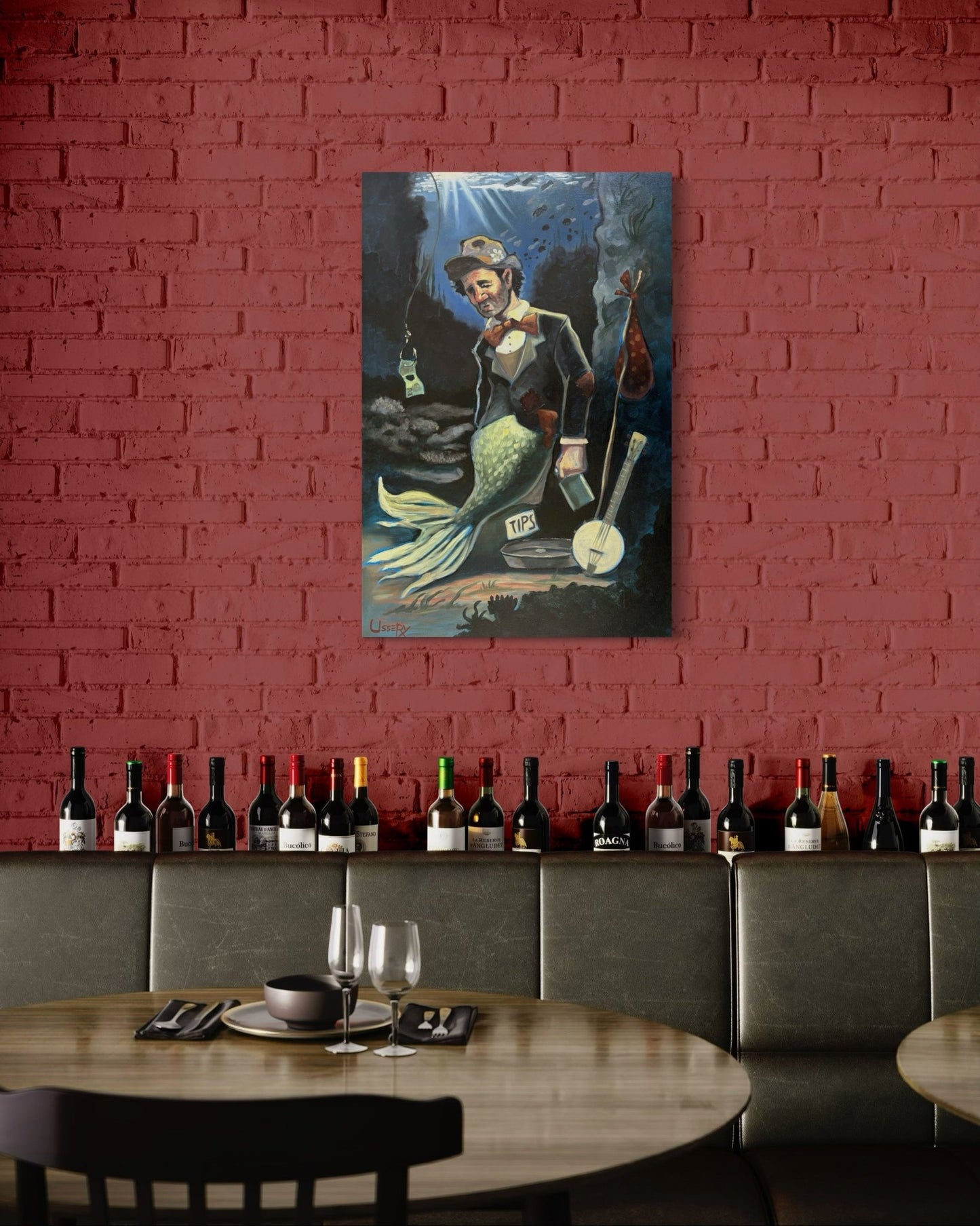 “A Fish Story” oil 24x36 wraped canvas - David Ussery