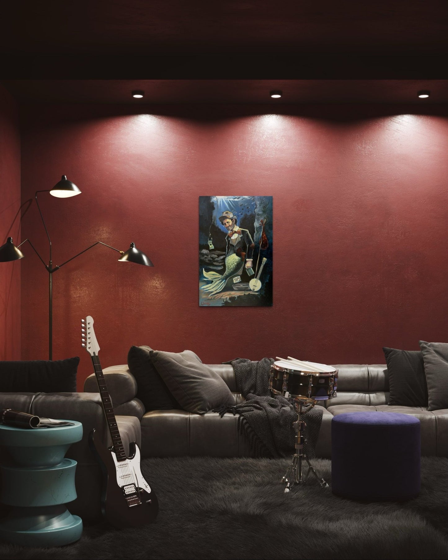 “A Fish Story” oil 24x36 wraped canvas - David Ussery