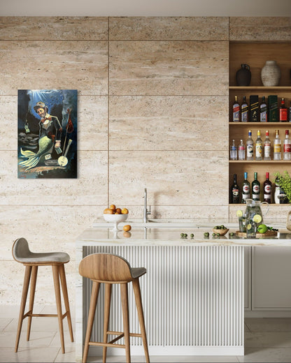 “A Fish Story” oil 24x36 wraped canvas - David Ussery