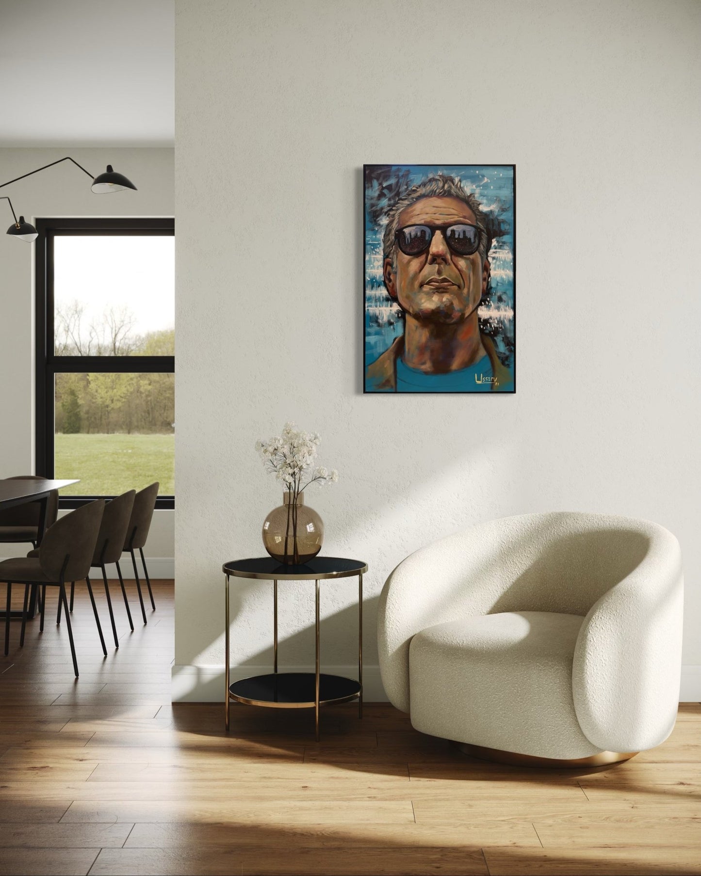 Anthony Bourdain Original Oil Painting – 24x36” by David Ussery | Framed, Varnished, Ready to Hang + Free Shipping - David Ussery