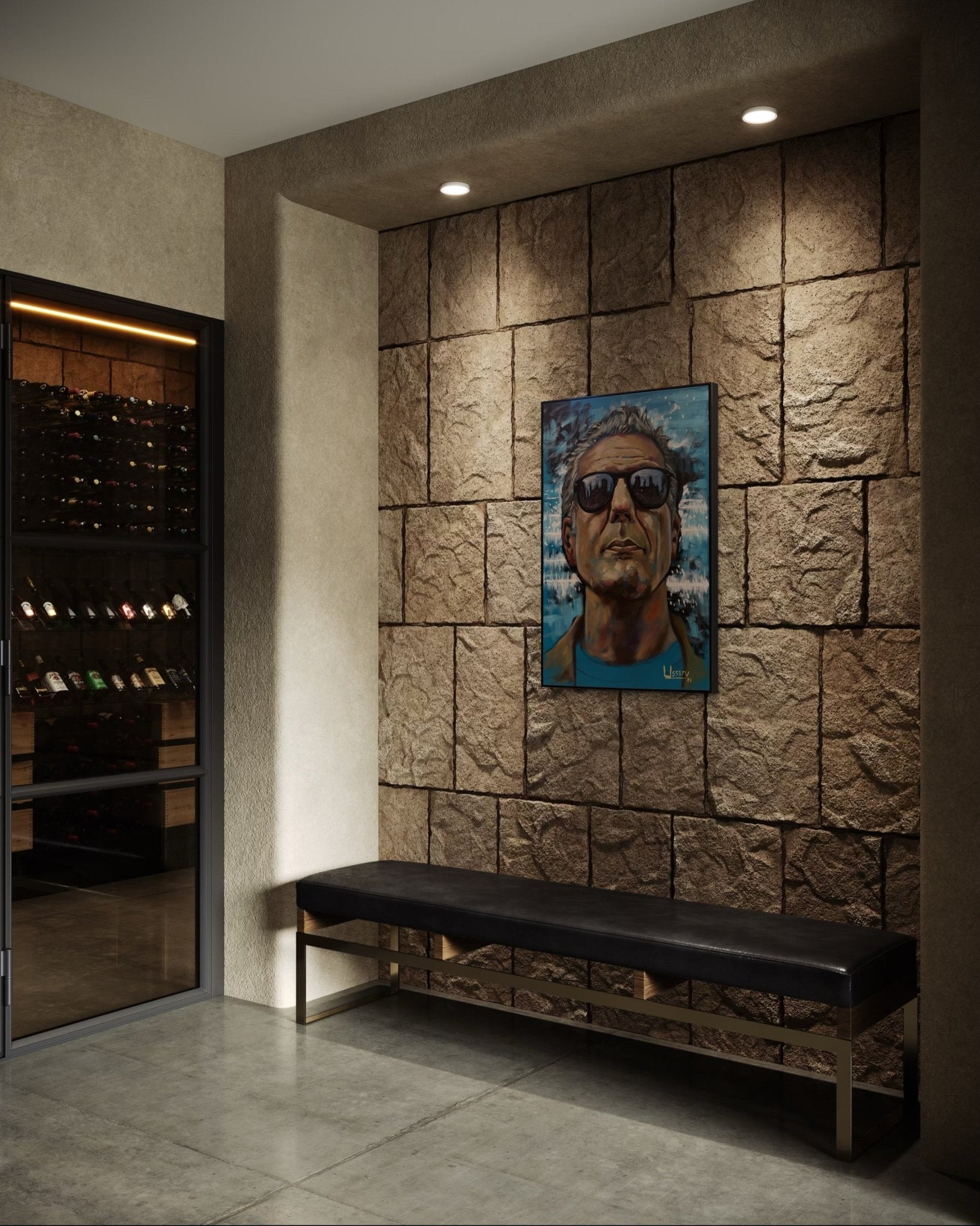 Anthony Bourdain Original Oil Painting – 24x36” by David Ussery | Framed, Varnished, Ready to Hang + Free Shipping - David Ussery