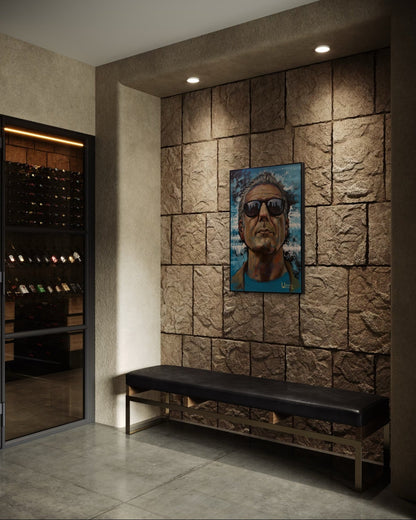 Anthony Bourdain Original Oil Painting – 24x36” by David Ussery | Framed, Varnished, Ready to Hang + Free Shipping - David Ussery