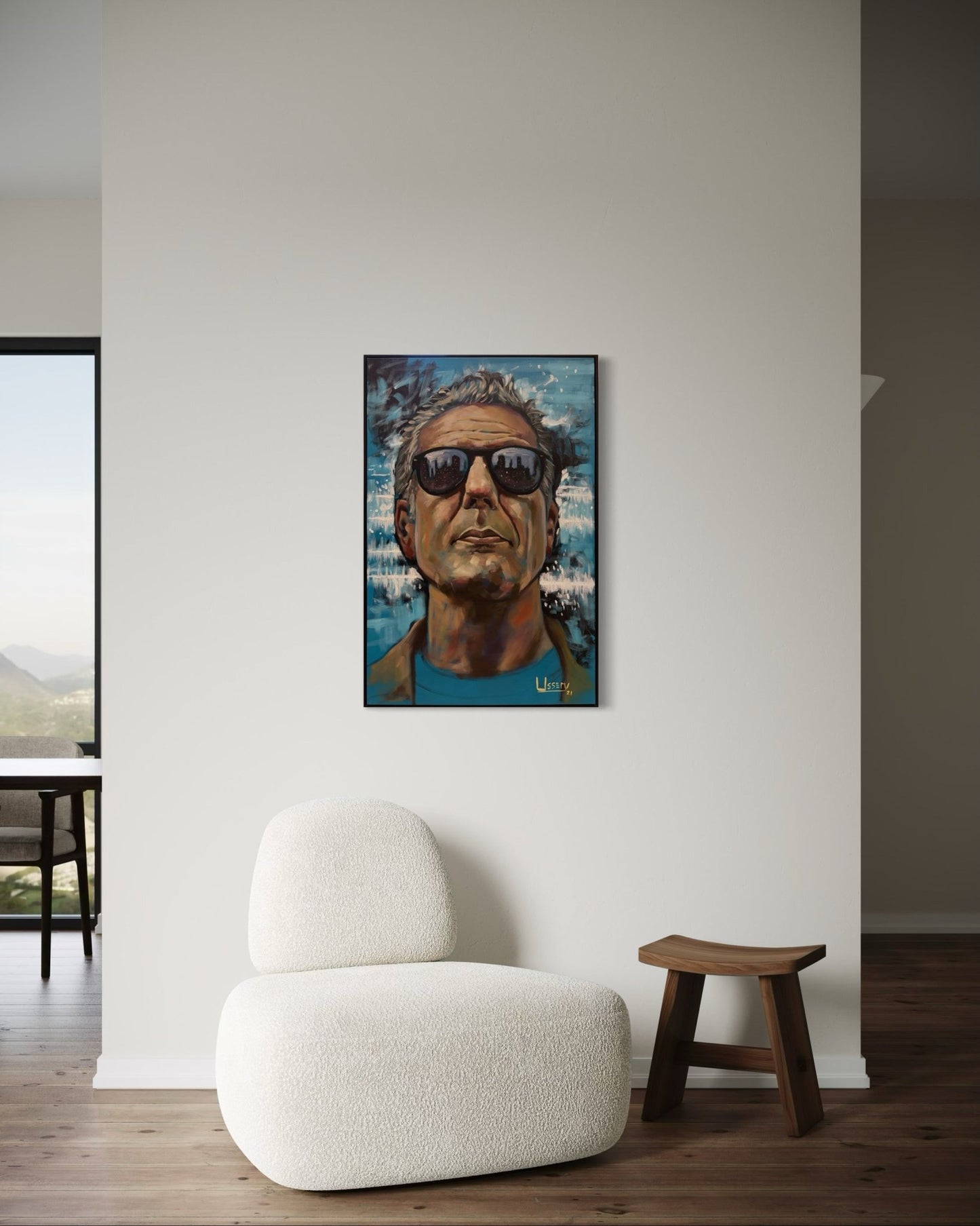 Anthony Bourdain Original Oil Painting – 24x36” by David Ussery | Framed, Varnished, Ready to Hang + Free Shipping - David Ussery