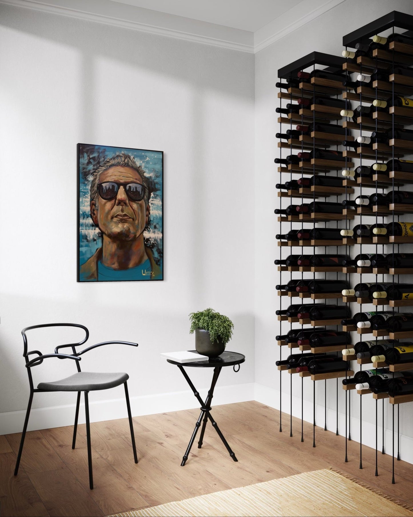 Anthony Bourdain Original Oil Painting – 24x36” by David Ussery | Framed, Varnished, Ready to Hang + Free Shipping - David Ussery